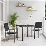 vidaXL Tuin Eetset 3 pcs Zwart Poly riet