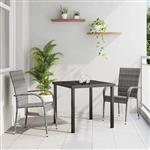 vidaXL Tuin Eetset 3 pcs Grijs Poly riet