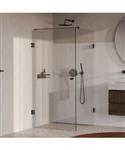 BRAUER Void Carving douchecabine met draaideur helder glas 100x100x200 incl. glascoating PVD gunmeta
