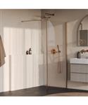 BRAUER Oblivion inloopdouche helder glas 90x200 met zijwand 30 incl. glascoating PVD koper geborstel