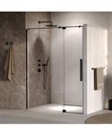 BRAUER Stellar nisdeur 2-delig draaiend helder glas 140x200 omkeerbaar incl. glascoating mat zwart