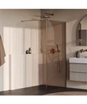 BRAUER Oblivion inloopdouche brons glas 90x200 met zijwand 30 incl. glascoating PVD koper geborsteld