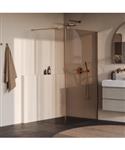 BRAUER Oblivion inloopdouche brons glas 120x200 met zijwand 30 incl. glascoating PVD koper geborstel
