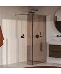 BRAUER Oblivion inloopdouche brons glas 100x200 met zijwand 30 incl. glascoating PVD gunmetal gebors
