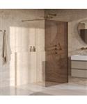 BRAUER Oblivion inloopdouche brons glas 120x200 incl. glascoating PVD goud geborsteld