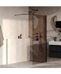 BRAUER Oblivion inloopdouche brons glas 100x200 incl. glascoating mat zwart