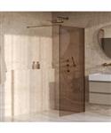 BRAUER Oblivion inloopdouche brons glas 100x200 incl. glascoating PVD goud geborsteld