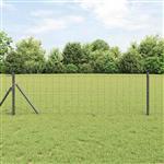 vidaXL Euro Hek Grijs 0.4 x 10 m PVC-gecoat ijzer