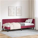 vidaXL Hoekbedframe met hoofdeinde Wijnrood 80 x 200 cm Fluweel