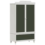 vidaXL Krijtbord Kast met lade met plank met opslag Wit Bewerkt hout