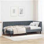 vidaXL Hoekbedframe met hoofdeinde Donkergrijs 90 x 200 cm Fluweel