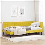 vidaXL Hoekbedframe met hoofdeinde Geel 90 x 190 cm Fluweel