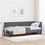 vidaXL Hoekbedframe met hoofdeinde Donkergrijs 80 x 200 cm Fluweel