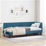 vidaXL Hoekbedframe met hoofdeinde Blauw 80 x 200 cm Fluweel