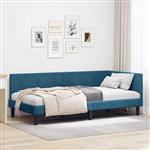 vidaXL Hoekbedframe met hoofdeinde Blauw 100 x 200 cm Fluweel