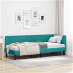 vidaXL Hoekbedframe met hoofdeinde Turquoise 80 x 200 cm Fluweel