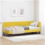 vidaXL Hoekbedframe met hoofdeinde Geel 80 x 200 cm Fluweel