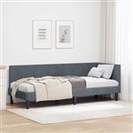 vidaXL Hoekbedframe met hoofdeinde Donkergrijs 80 x 200 cm Fluweel
