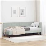 vidaXL Hoekbedframe met hoofdeinde Lichtgrijs 80 x 200 cm Fluweel