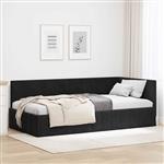 vidaXL Hoekbedframe met hoofdeinde Zwart 100 cm x 200 cm Stof