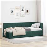 vidaXL Hoekbedframe met hoofdeinde Donkergroen 80 x 200 cm Fluweel