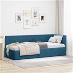 vidaXL Hoekbedframe met hoofdeinde Blauw 80 x 200 cm Fluweel