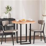 vidaXL Tafelblad Lichtbruin Ø 80 x 4 cm Massief eikenhout