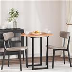 vidaXL Tafelblad Lichtbruin Ø 70 x 2.5 cm Massief eikenhout