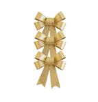 Gouden Strik Glitters Strepen 10cm 3st