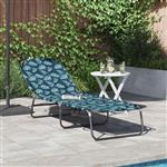 vidaXL Opvouwbare zonnebed met kussen Groen 56 x 189 x 87cm Stof