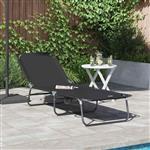 vidaXL Opvouwbare zonnebed 1-persoon Zwart 56 x 189 x 87cm Stof