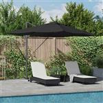 vidaXL Cantilever Roma parasol Zwart en Zwart 352 x 251 x 265 cm