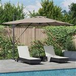 vidaXL Parasol Taupe 286 x 285 x 270 cm Aluminium