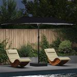 vidaXL Tuinparasol Zwart 385 x 209 x 244 cm Stof