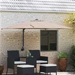 vidaXL Tuinparasol Taupe en Zwart 248.5 x 247.5 x 160 cm