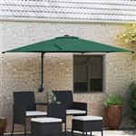 vidaXL Tuinparasol Groen en Zwart 248.5 x 247.5 x 160 cm