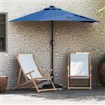 vidaXL Tuinparasol met LED -striplichten Blauw 294 x 150 x 223 cm Stof