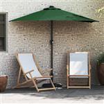 vidaXL Tuinparasol met LED -striplichten Groen 294 x 150 x 223 cm Stof