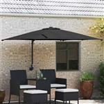 vidaXL Tuinparasol Zwart 248.5 x 247.5 x 160 cm Stof