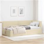 vidaXL Hoekbedframe met hoofdeinde Crème 100 cm x 200 cm Stof