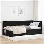 vidaXL Hoekbedframe met hoofdeinde Zwart 100 cm x 200 cm Stof