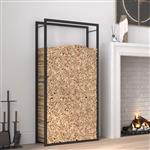 vidaXL Haardhoutrek 80x28x154 cm staal matzwart