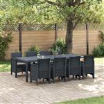 vidaXL Tuin Eetset 9 pcs Antraciet Polt riet