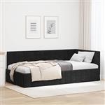 vidaXL Hoekbedframe met hoofdeinde Zwart 100 cm x 200 cm Stof