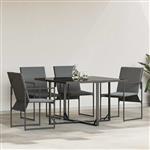 vidaXL Tuinstoelen 4 pcs Zwart en antraciet 50.5 x 59 x 81.5 cm