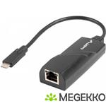 Lanberg NC-1000-02 tussenstuk voor kabels USB-C RJ-45 Zwart