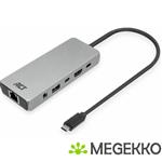 ACT AC7095 laptop dock & poortreplicator Bedraad USB 3.2 Gen 1 (3.1 Gen 1) Type-C Grijs