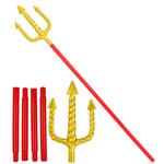 Halloween Drietand Rood Goud 1,38m