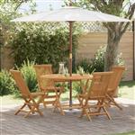 vidaXL Tuin Eetset 5 pcs Bruin Massief teakhout