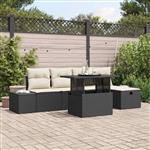vidaXL Tuin Sofa Set 6 pcs Zwart Poly riet